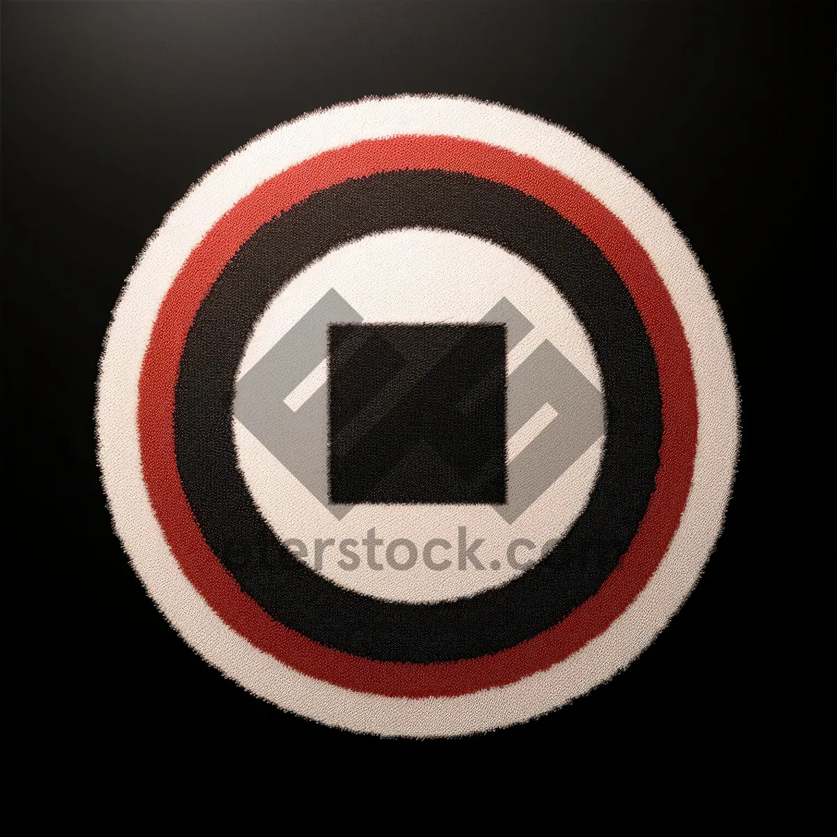 Picture of Black 3D circle sign symbol icon button.