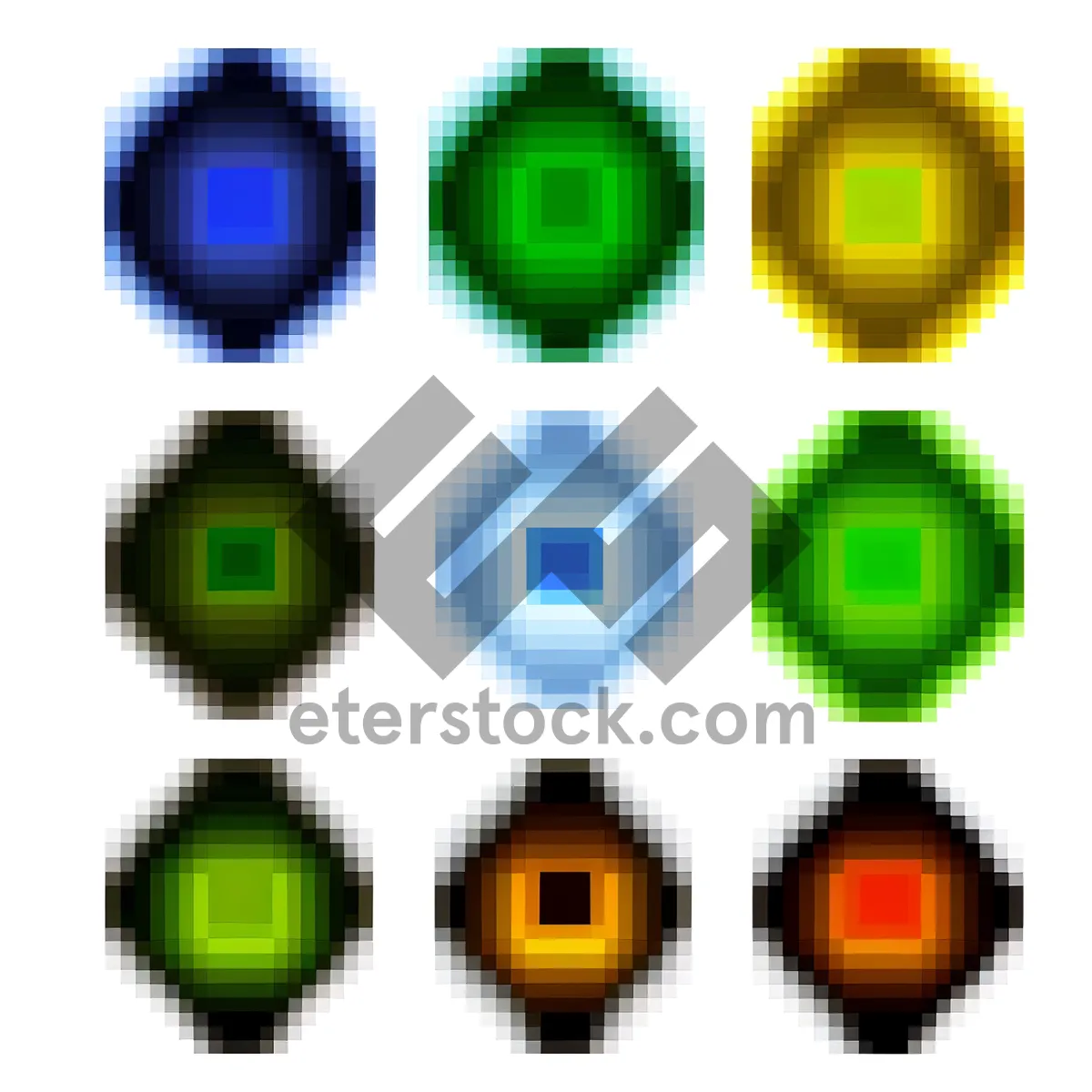 Picture of Glossy Web Button Icon Set: Square Symbols
