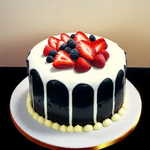 Delicious Strawberry Cake with Berry Decorations