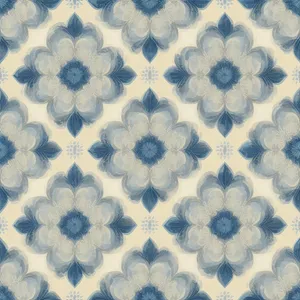 Vintage Floral Arabesque Pattern Textile Design.