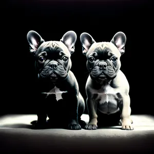 Studio portrait capturing the cuteness of a black Bulldog with undeniable charm