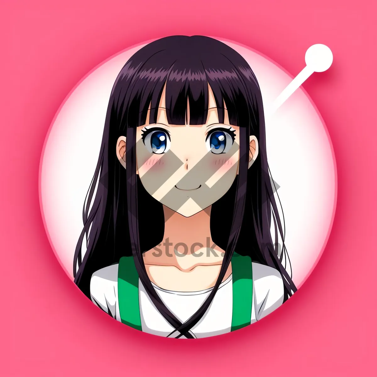 Picture of Stylish Cartoon Haircut: Attractive Lady's Fashionable Portrait