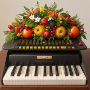 Harmonious Apple Accordion on Keyboard Instrument
