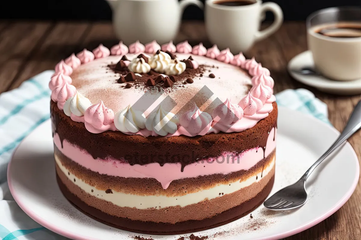 Picture of Delicious Chocolate Cake with Fresh Fruit Topping