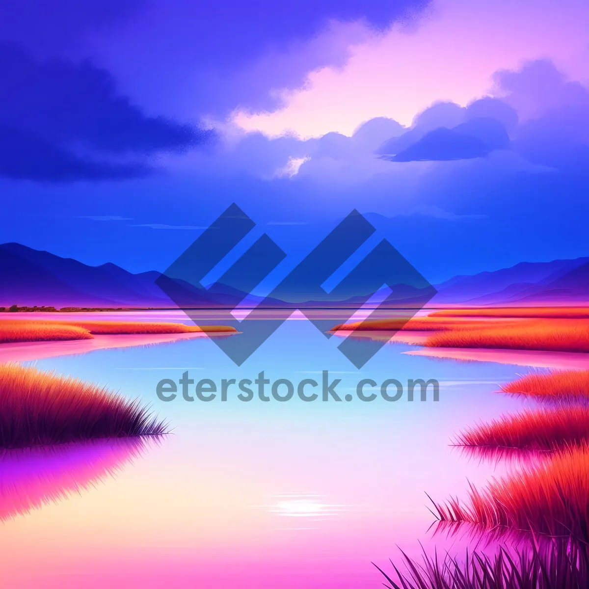 Picture of Vibrant Summer Seascape with Majestic Sunset