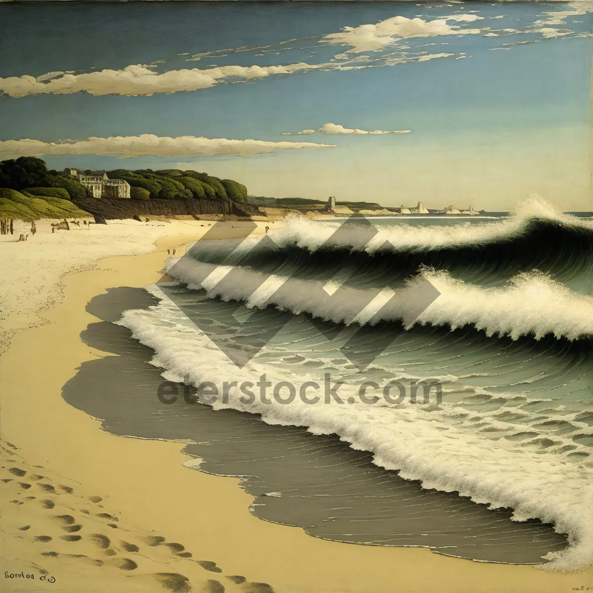 Picture of Serene Coastal Oasis: Sandbar and Clear Ocean Waters