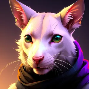 Mystical Kitty Gazing Through Enchanted Mask