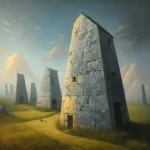 Ancient Megalith Monument: Historical Landmark Amidst Ruins