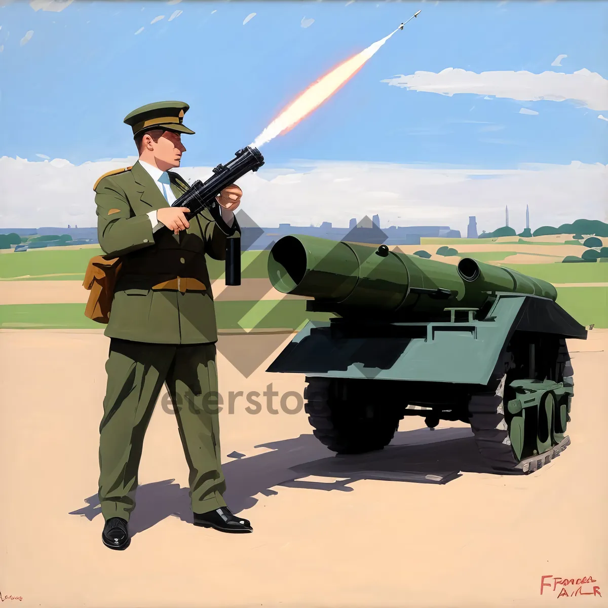 Picture of Skyward Cannon Fire: Majestic Field Artillery Unleashed