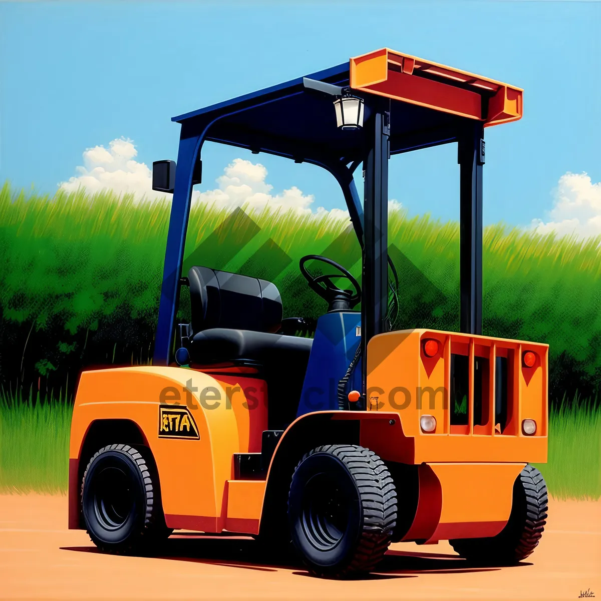 Picture of Heavy Machinery Work: Industrial Forklift Truck in Action