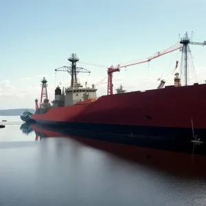 Industrial Port: Cargo Ship Loading at Harbor