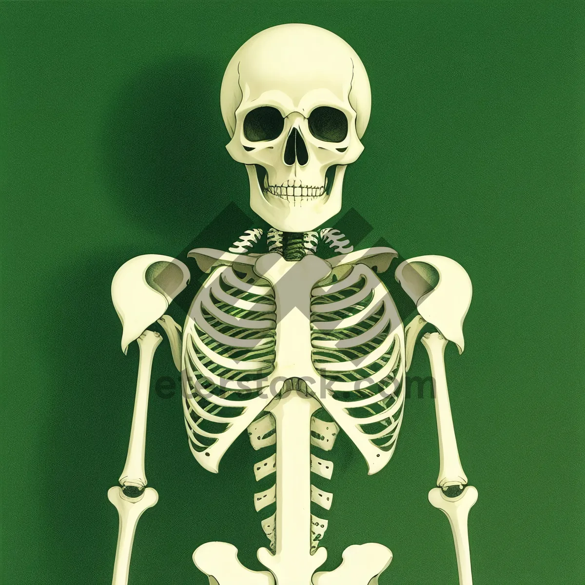 Picture of Cartoon Pirate Skeleton with Medical Anatomy