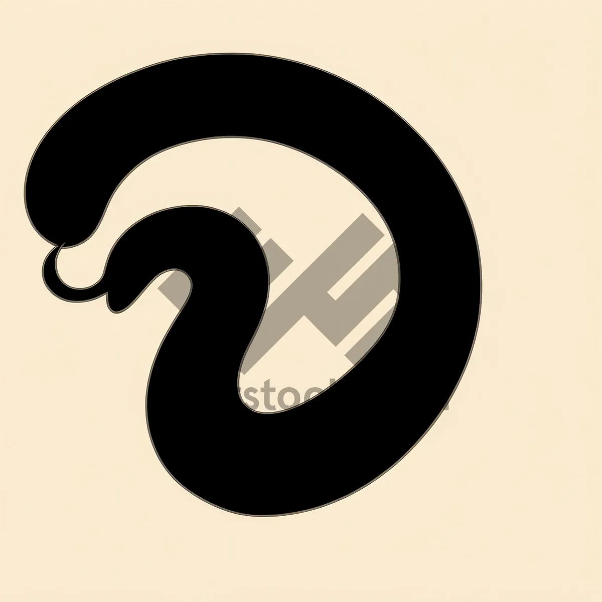 Picture of Black 3D Symbolic Hook Icon