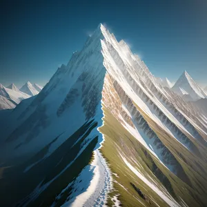 Snow-capped Shrine at Mountain Peak