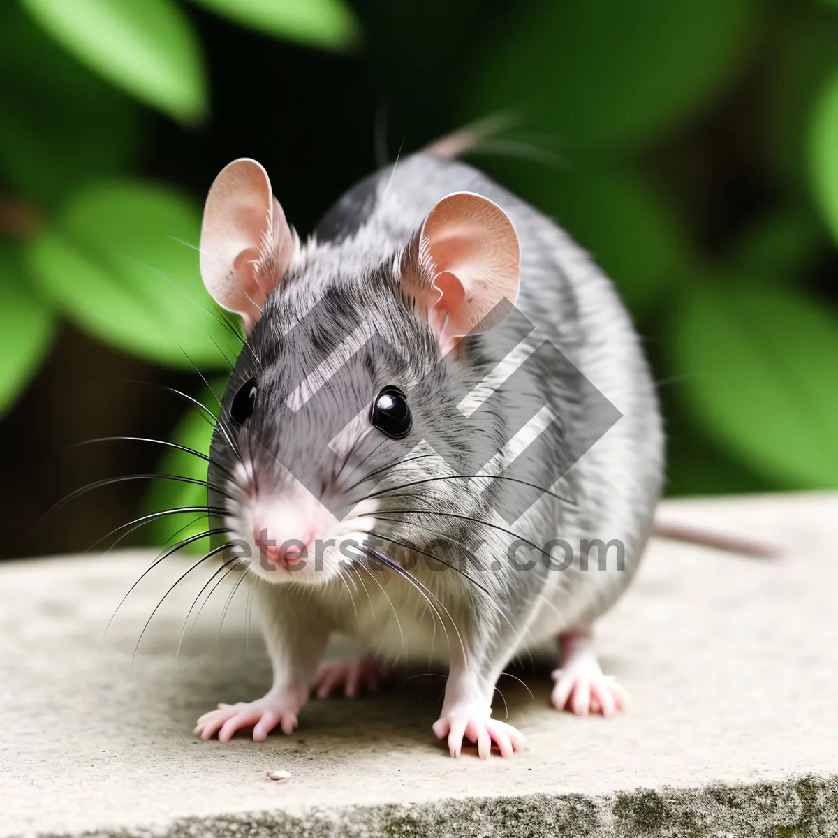 Picture of Furry Friend: Adorable Gray Pet Mouse with Whiskers