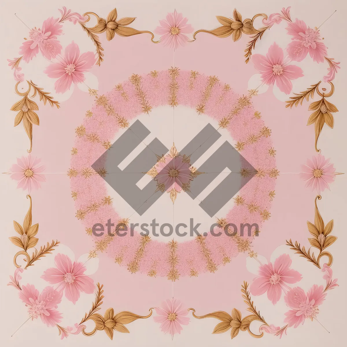 Picture of Vintage Floral Damask Ornament Design Tile