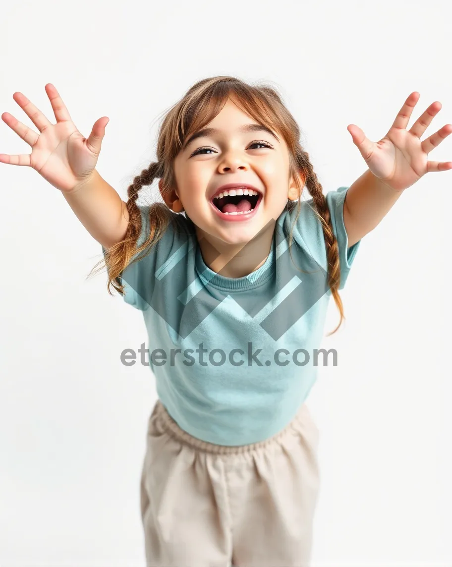 Picture of Happy Fashion Model Smiling in Studio