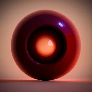 shiny glass button with glossy orange design