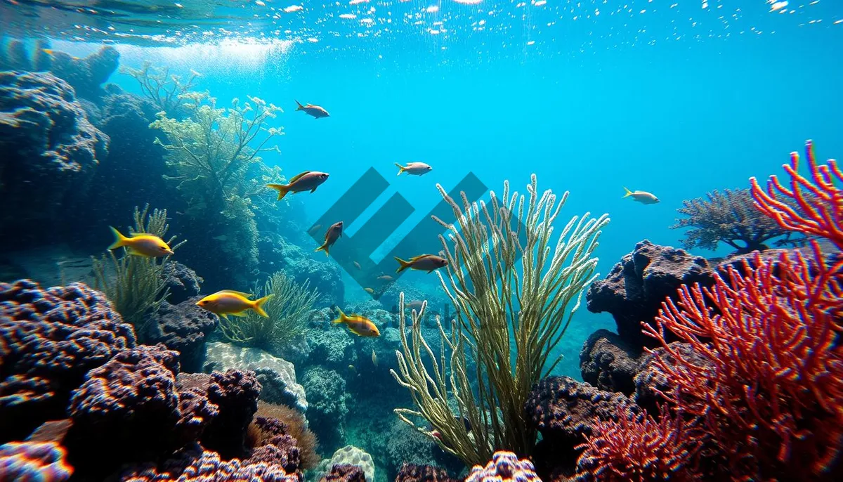 Picture of Colorful Coral Reef Dive in Sunlit Ocean Depths