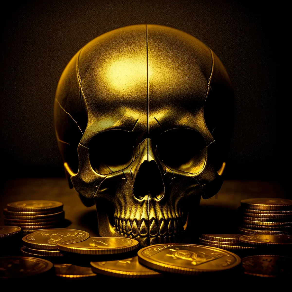 Picture of Sinister Skull: Terrifying Halloween Pirate with Poisonous Grin