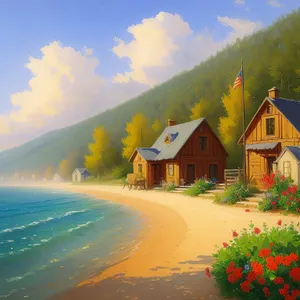 Summer Escape: Beachfront Bliss with Majestic Mountains