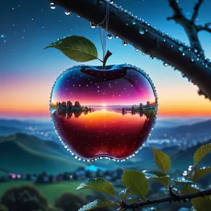 Healthy fruit ball decoration - apple and tomato mix