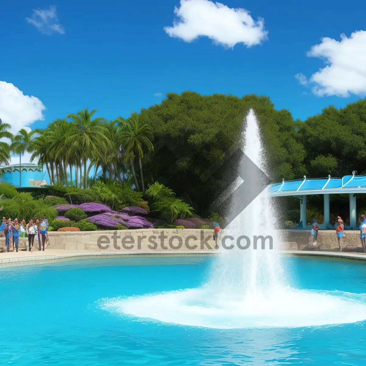 Picture of Tranquil River Cascade in Serene Forest Park