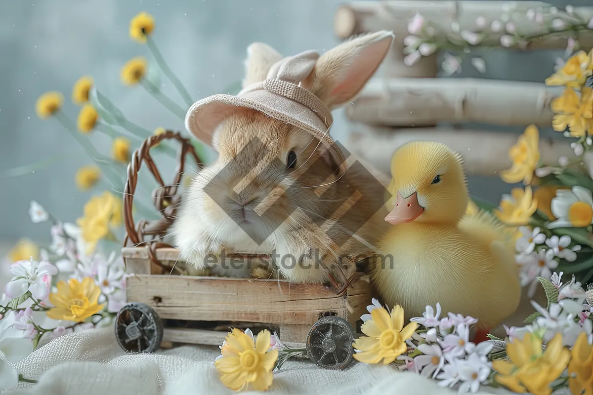 Picture of Fluffy bunny with adorable ears and soft fur