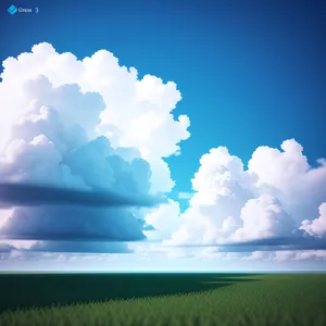 Vibrant Summer Sky over Country Meadow