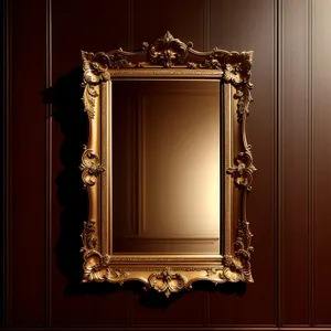 Vintage Golden Wooden Frame with Ornate Antique Design