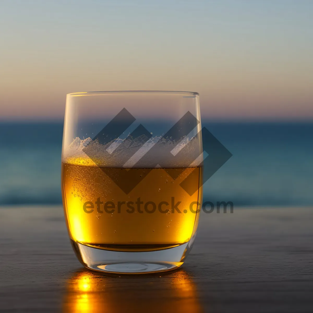 Picture of Foamy Golden Lager in Glass for Refreshing Party