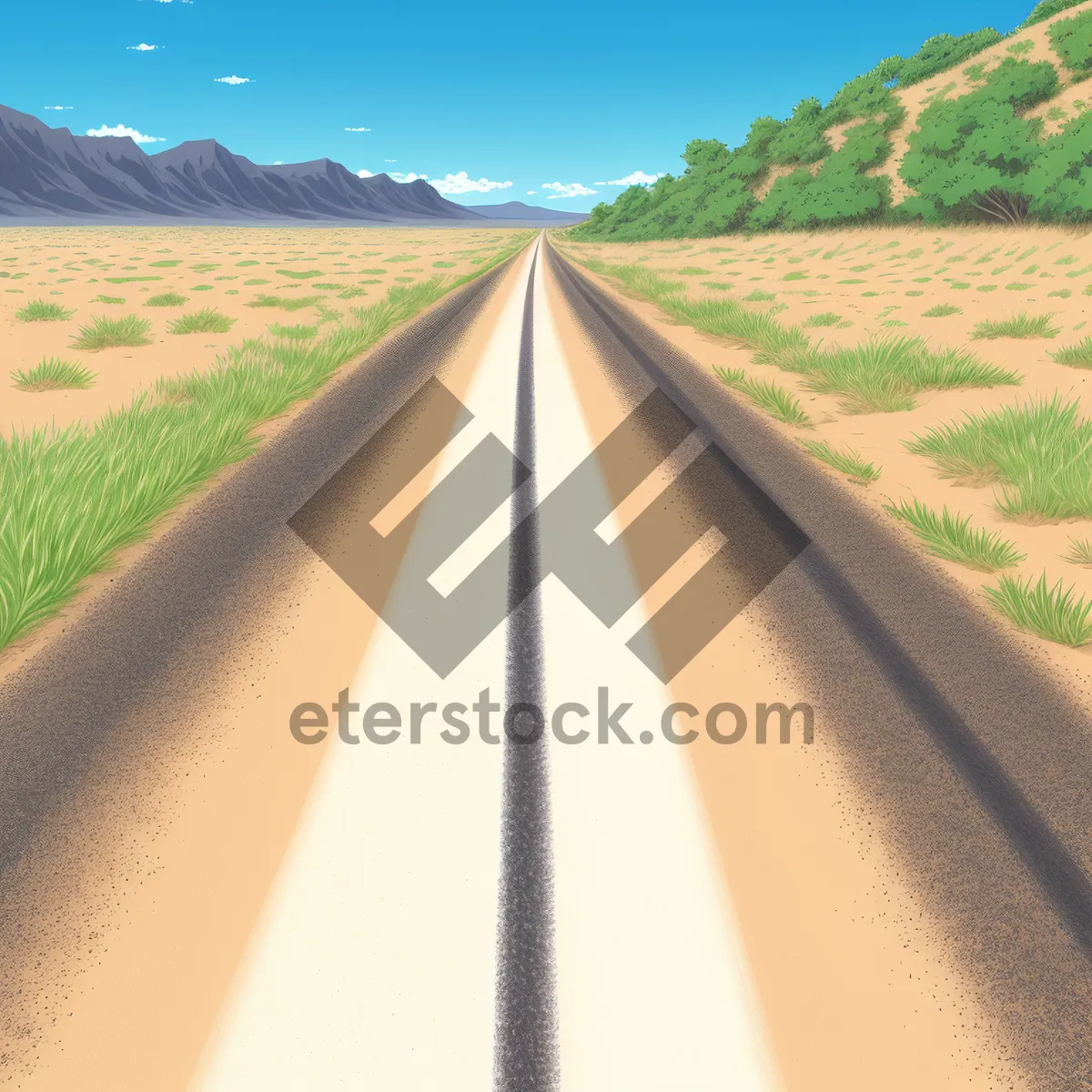 Picture of Endless Road through Rural Landscape