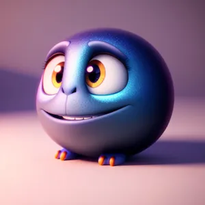 Cheerful, 3D Cartoon Smiley Ball Icon