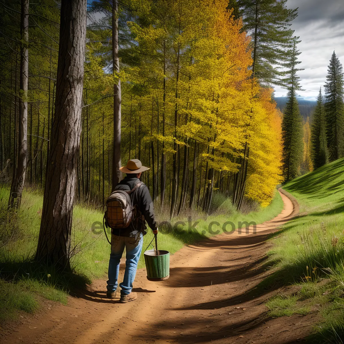 Picture of Autumn Hiking Path through Woods