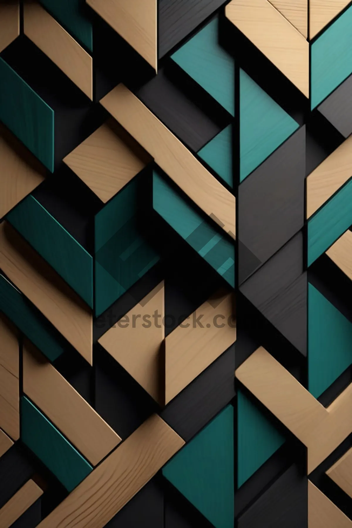 Picture of Geometric 3D Pattern Design Tile Wallpaper