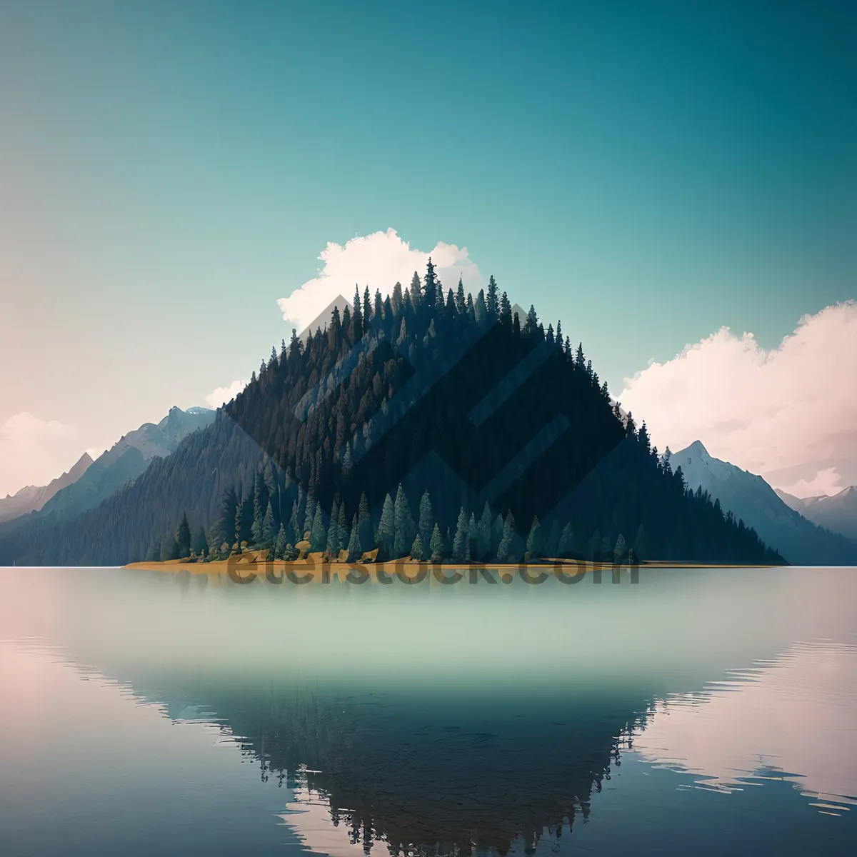 Picture of Snow-capped Peaks Reflecting in Serene mountain Lake