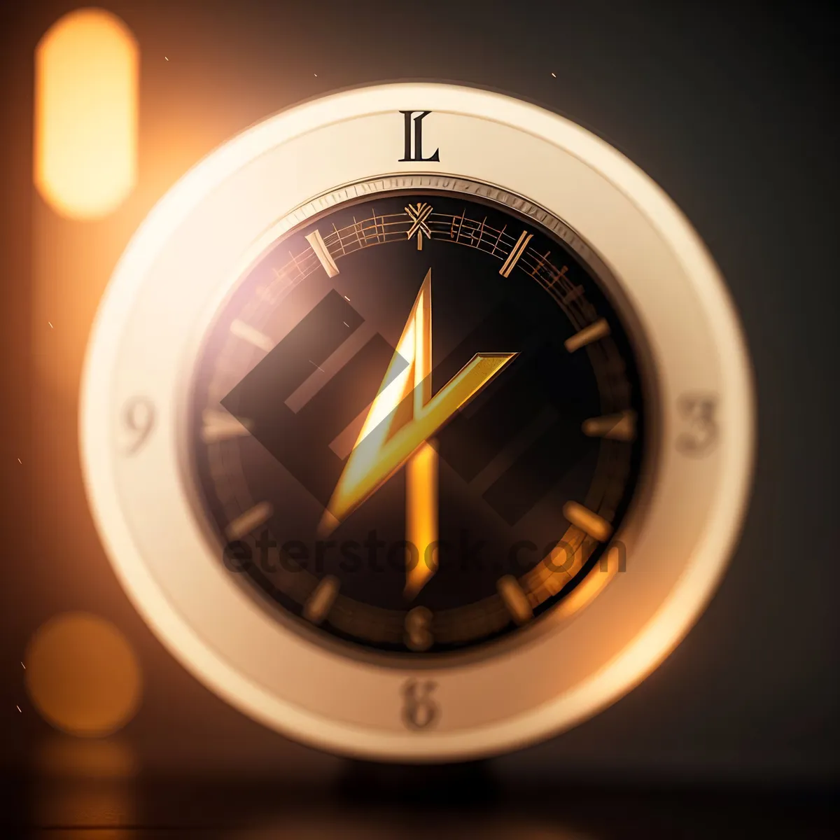 Picture of Shiny Modern Analog Clock Icon: Time Indicator
