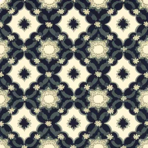 Retro Floral Wallpaper Pattern Design Antique Tile.