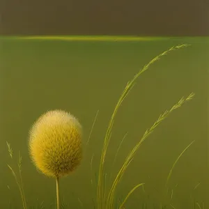Teasel Flower Ball in Summer Grass