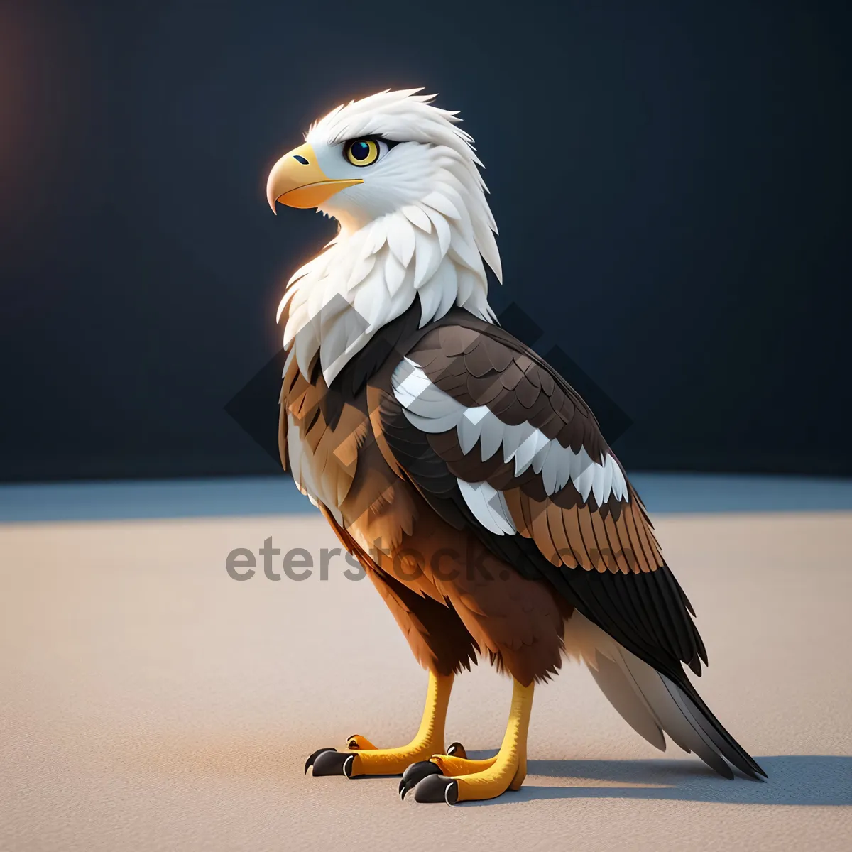 Picture of Wild Hawk Soaring with Piercing Yellow Eyes