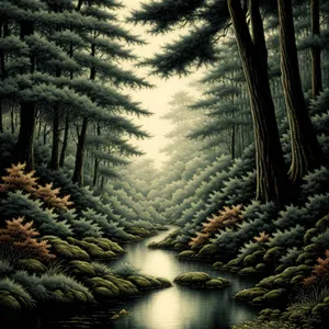 Serene Forest Landscape with Lush Foliage