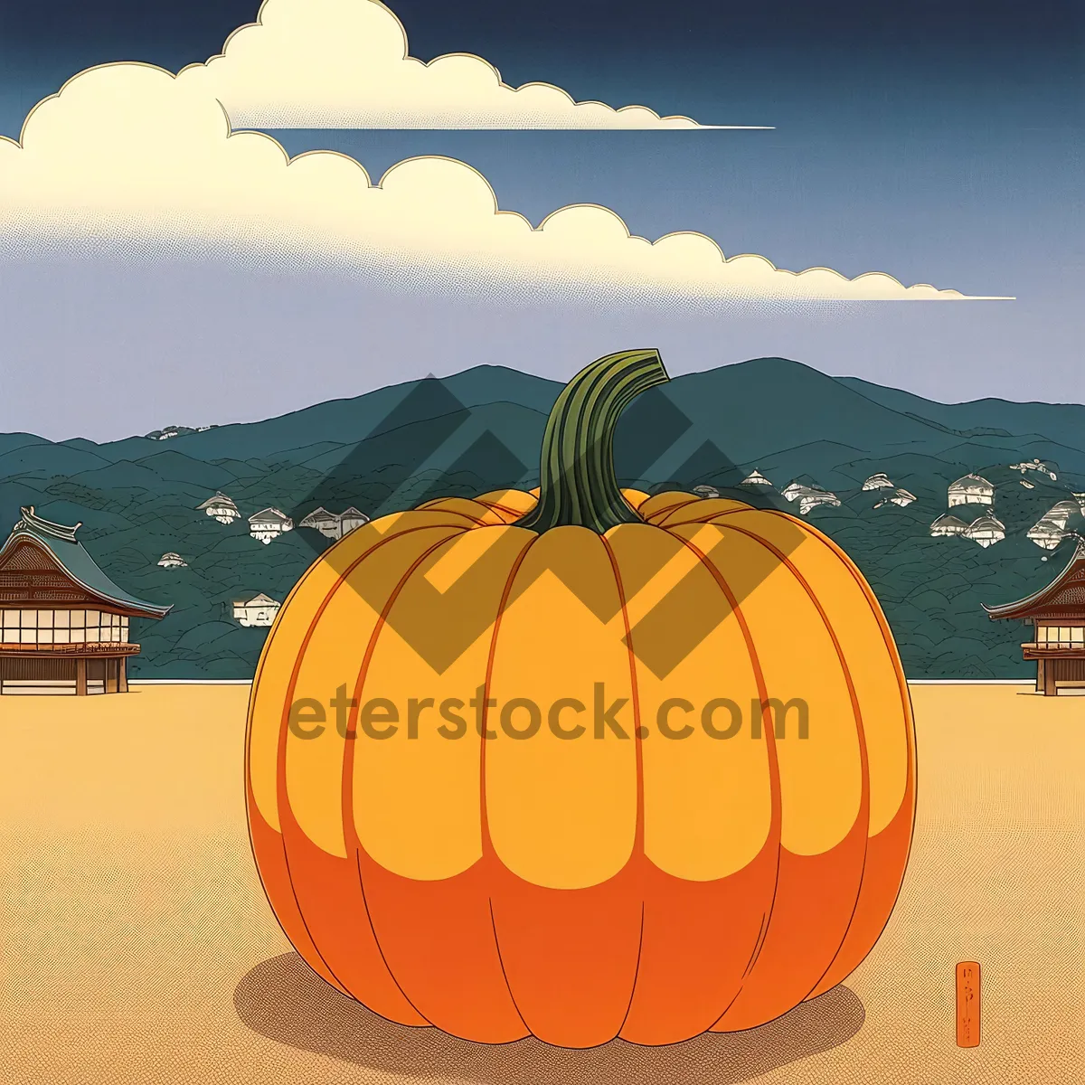 Picture of Autumn Harvest Pumpkin Lantern - Vibrant & Glowing Decoration