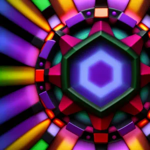 Colorful Geometric Mosaic Artwork with Futuristic Gradient
