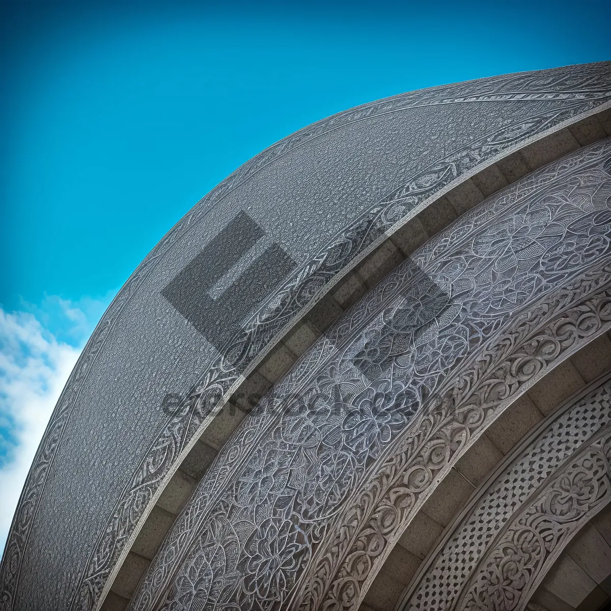 Picture of Modern City Skyline with Futuristic Planetarium Building