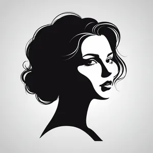 Black silhouette art design cartoon haircut drawing