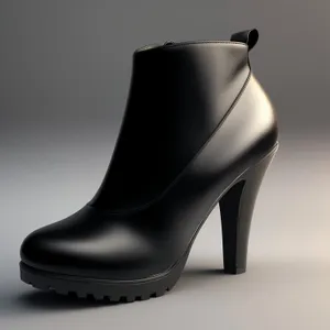 Classic Black Leather High Heel Boots