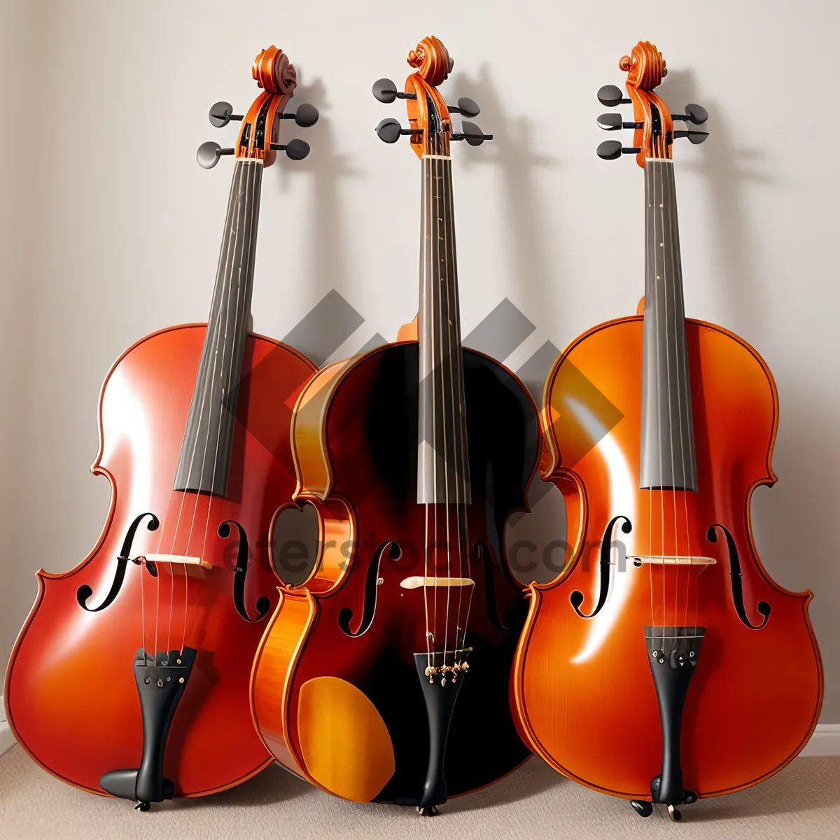 Picture of Musical Stringed Instruments: Violin, Guitar, Cello, Viola, Bass