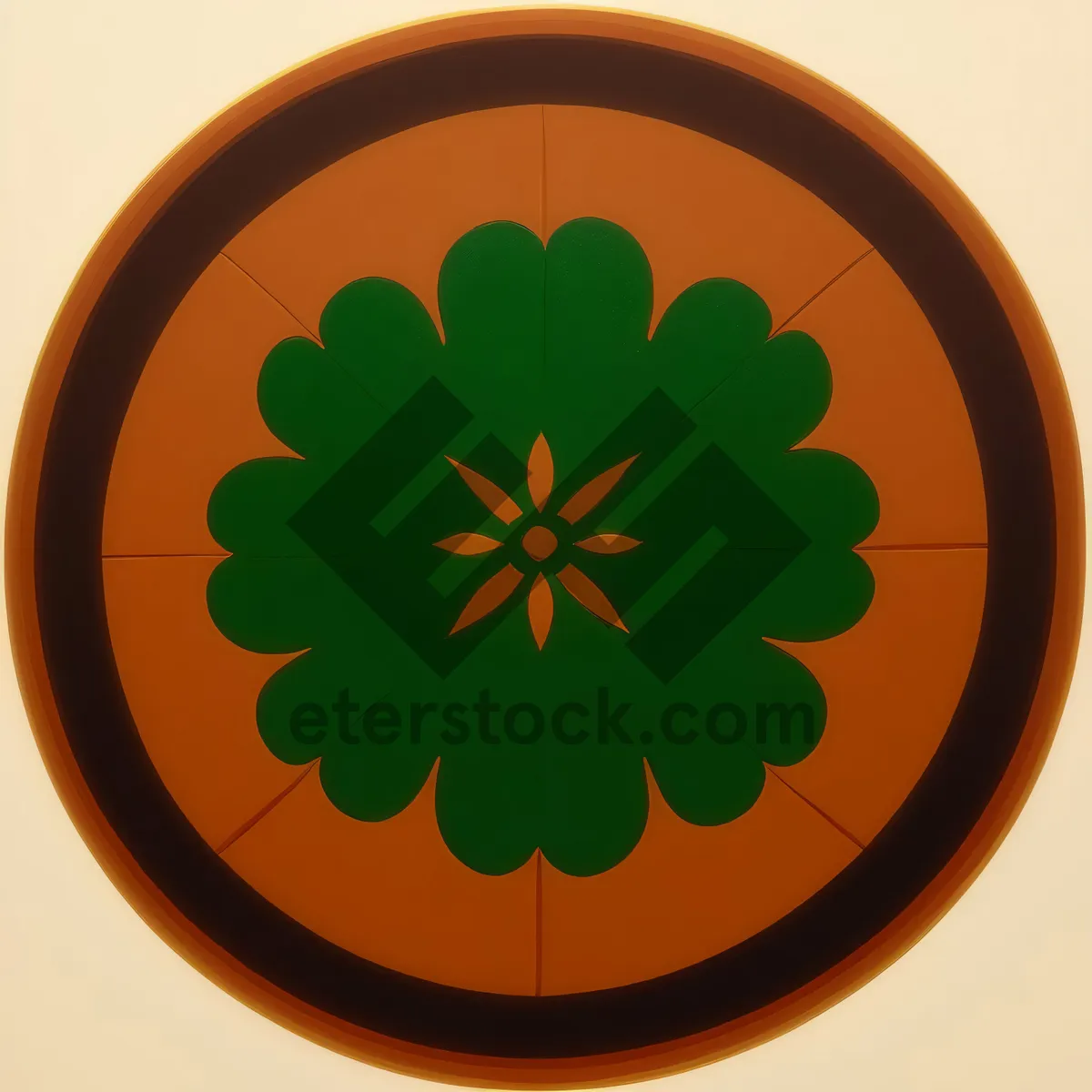 Picture of Shiny Clover Button Icon - Round Web Symbol